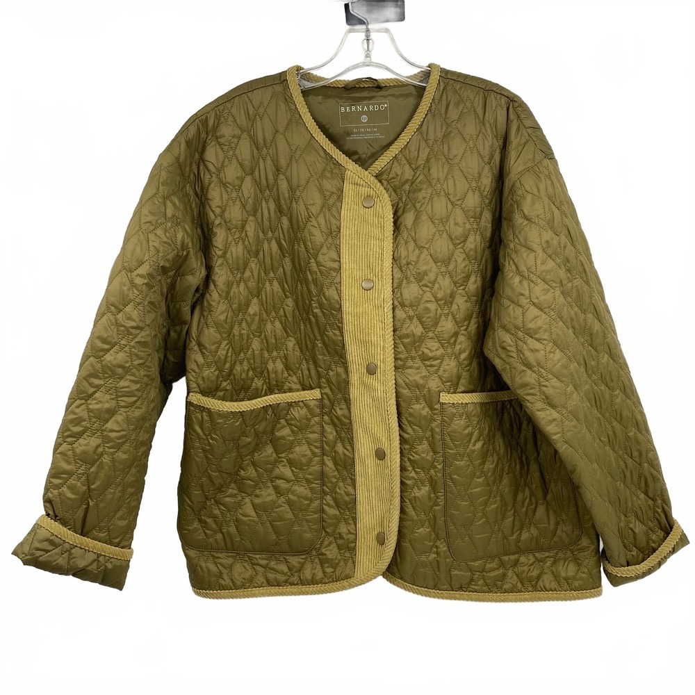 Bernardo Green Nylon Quilted Puffers Jacket | Women’s XL